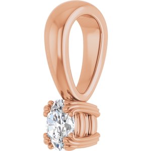 14K Rose Gold 4x3 mm Oval Pendant Mounting – image 3