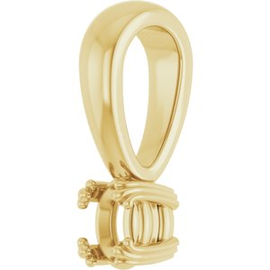 18K Yellow Gold 4x3 mm Oval Pendant Mounting – image 4