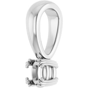 14K White Gold 4x3 mm Oval Pendant Mounting – image 4