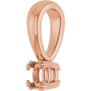 18K Rose Gold 4x3 mm Oval Pendant Mounting – image 4