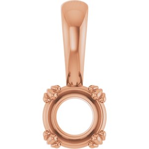 10K Rose Gold 5.8 mm Round Pendant Mounting – image 2
