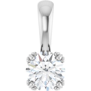10K White Gold 5.8 mm Round Pendant Mounting
