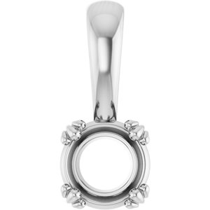 18K White Gold 5.8 mm Round Pendant Mounting – image 2