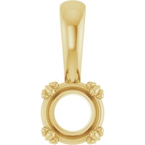 18K Yellow Gold 6 mm Round Pendant Mounting – image 2