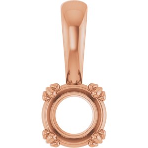 18K Rose Gold 6 mm Round Pendant Mounting – image 2