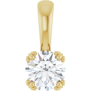 18K Yellow Gold 6 mm Round Pendant Mounting