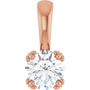 14K Rose Gold 6 mm Round Pendant Mounting