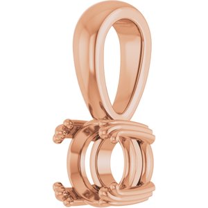 10K Rose Gold 5.8 mm Round Pendant Mounting – image 4