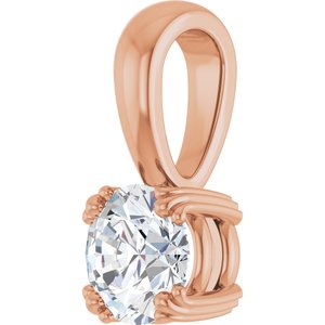 18K Rose Gold 5.8 mm Round Pendant Mounting – image 3