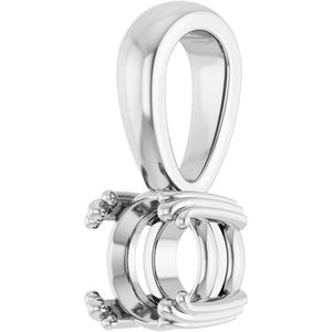 10K White Gold 5.8 mm Round Pendant Mounting – image 4