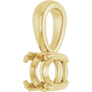 10K Yellow Gold 6 mm Round Pendant Mounting – image 4