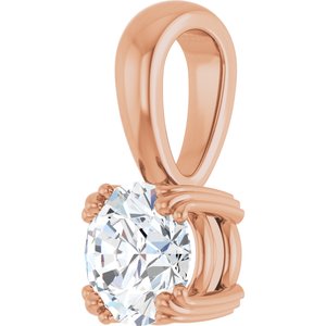 14K Rose Gold 6 mm Round Pendant Mounting – image 3