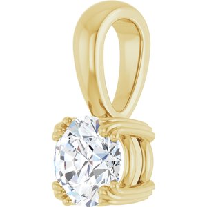 14K Yellow Gold 6 mm Round Pendant Mounting – image 3