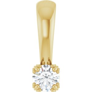 14K Yellow Gold 3.2 mm Round Pendant Mounting