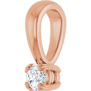 18K Rose Gold 3.2 mm Round Pendant Mounting – image 3