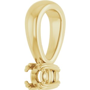 18K Yellow Gold 3.2 mm Round Pendant Mounting – image 4