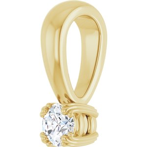 14K Yellow Gold 3.2 mm Round Pendant Mounting – image 3