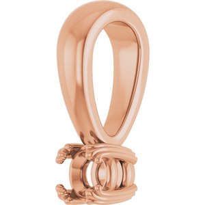 14K Rose Gold 3.2 mm Round Pendant Mounting – image 4
