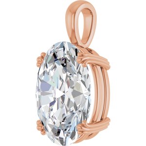 18K Rose Gold 18x13 mm Oval Pendant Mounting – image 3