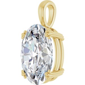 10K Yellow Gold 18x13 mm Oval Pendant Mounting – image 3