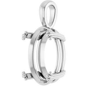 Continuum Sterling Silver 18x13 mm Oval Pendant Mounting – image 4