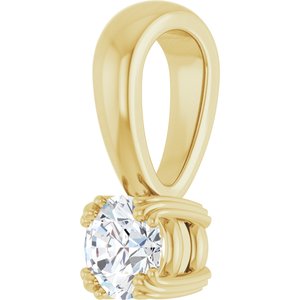 10K Yellow Gold 4.1 mm Round Pendant Mounting – image 3