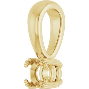 14K Yellow Gold 4.1 mm Round Pendant Mounting – image 4