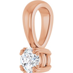 14K Rose Gold 4.1 mm Round Pendant Mounting – image 3