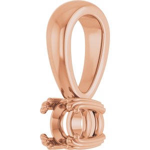 14K Rose Gold 4.1 mm Round Pendant Mounting – image 4