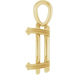 18K Yellow Gold 18x13 mm Oval Pendant Mounting – image 6