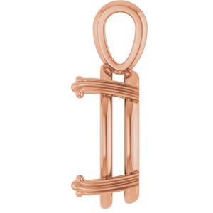 14K Rose Gold 18x13 mm Oval Pendant Mounting – image 6