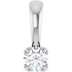 18K White Gold 4.1 mm Round Pendant Mounting