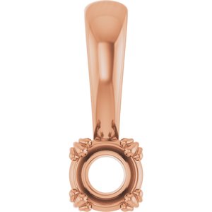 10K Rose Gold 4.1 mm Round Pendant Mounting – image 2