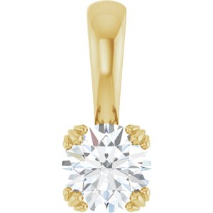 14K Yellow Gold 5.5 mm Round Pendant Mounting