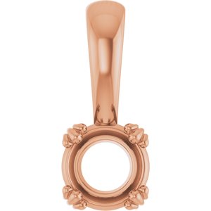 18K Rose Gold 5.5 mm Round Pendant Mounting – image 2