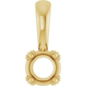 18K Yellow Gold 5.5 mm Round Pendant Mounting – image 2
