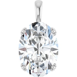 10K White Gold 18x13 mm Oval Pendant Mounting