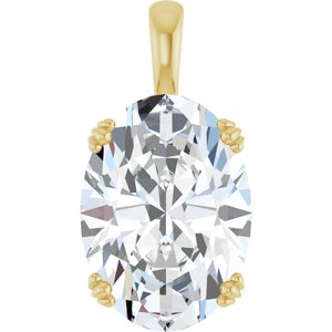 18K Yellow Gold 18x13 mm Oval Pendant Mounting