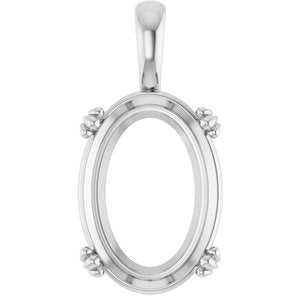 Sterling Silver 18x13 mm Oval Pendant Mounting – image 2