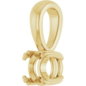 10K Yellow Gold 5.5 mm Round Pendant Mounting – image 4