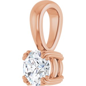 18K Rose Gold 5.5 mm Round Pendant Mounting – image 3