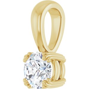 18K Yellow Gold 5.5 mm Round Pendant Mounting – image 3