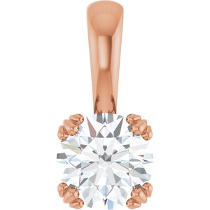 10K Rose Gold 6.5 mm Round Pendant Mounting