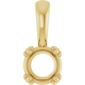 14K Yellow Gold 6.5 mm Round Pendant Mounting – image 2