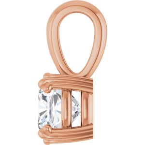 18K Rose Gold 6.5x6.5 mm Cushion Pendant Mounting – image 5