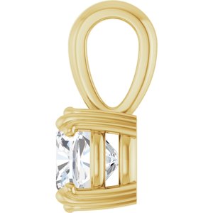 14K Yellow Gold 6.5x6.5 mm Cushion Pendant Mounting – image 5