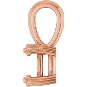 18K Rose Gold 6.5x6.5 mm Cushion Pendant Mounting – image 6