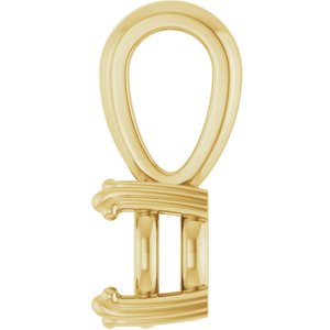 10K Yellow Gold 6.5 mm Round Pendant Mounting – image 6