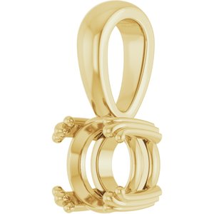 14K Yellow Gold 6.5 mm Round Pendant Mounting – image 4