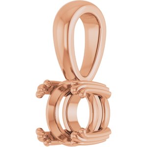 10K Rose Gold 6.5 mm Round Pendant Mounting – image 4